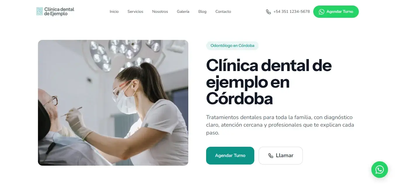 Captura de web de peluquería